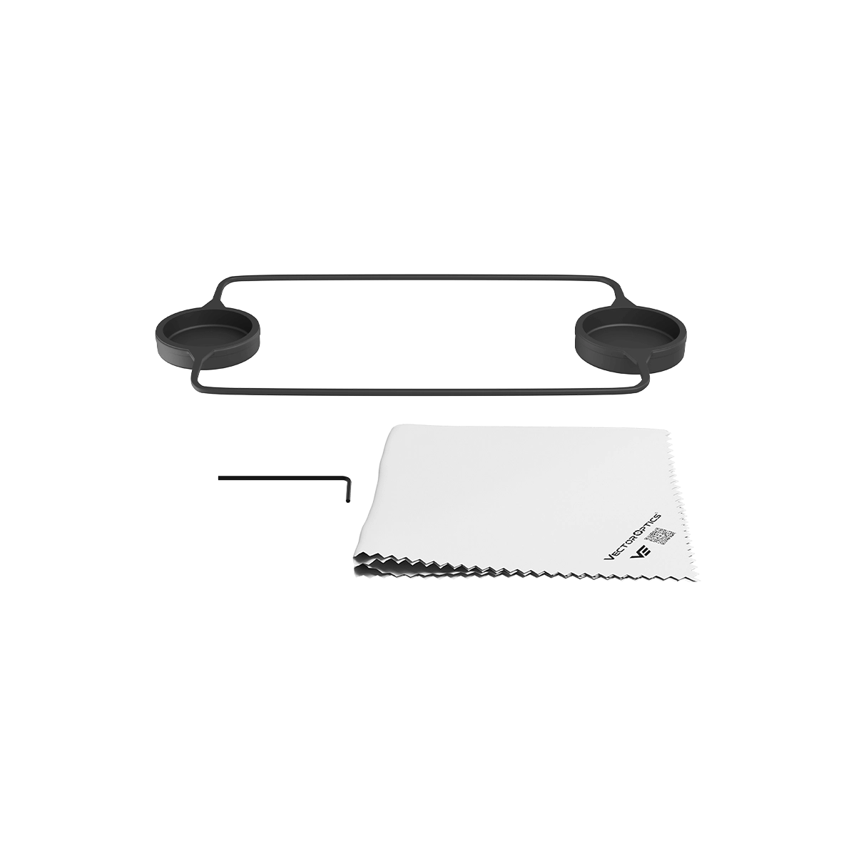 Matiz 2–7×32 SFP Zielfernrohr – Zubehörset mit Flip-Caps, Reinigungstuch und Inbusschlüssel für optimale Pflege und Schutz.