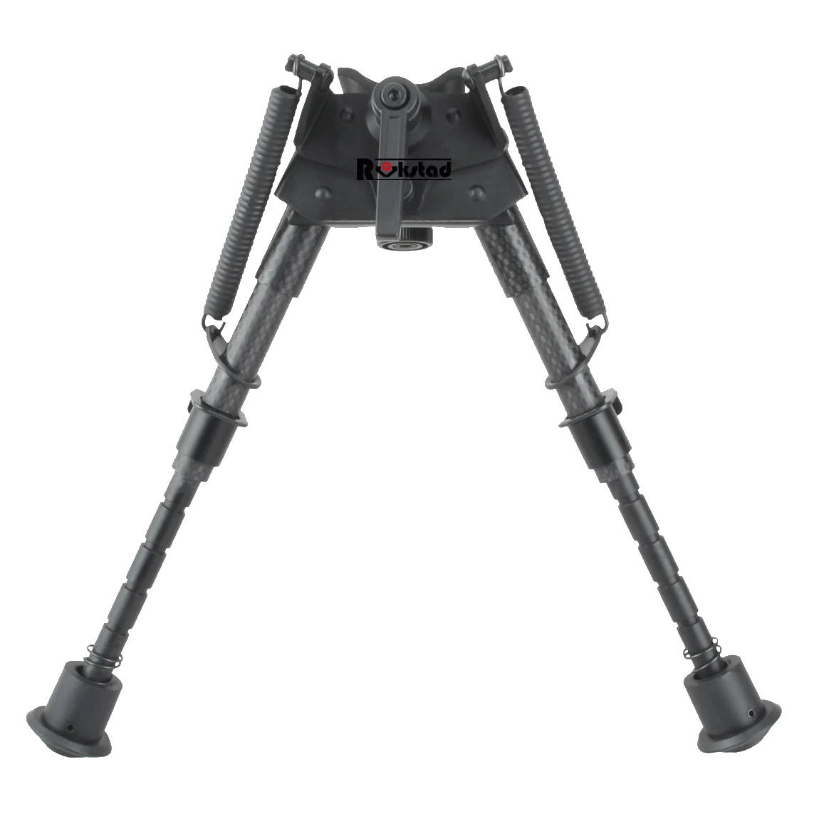 Verstellbares Zweibein Swivel Carbon für Waffen in ausgezogener Position, bietet Stabilität und Flexibilität beim Schießen im Gelände.
