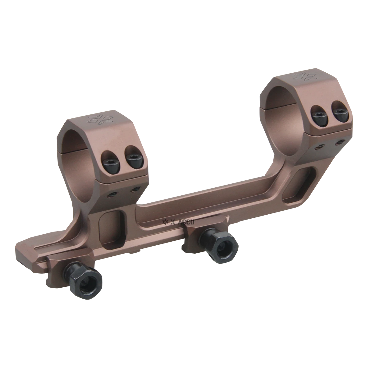 Cantilever Höhe 38mm 30mm AR Montierung in Bronze-Finish, CNC-gefräst für präzise Optikmontage ohne MOA Neigung auf AR-Plattformen.