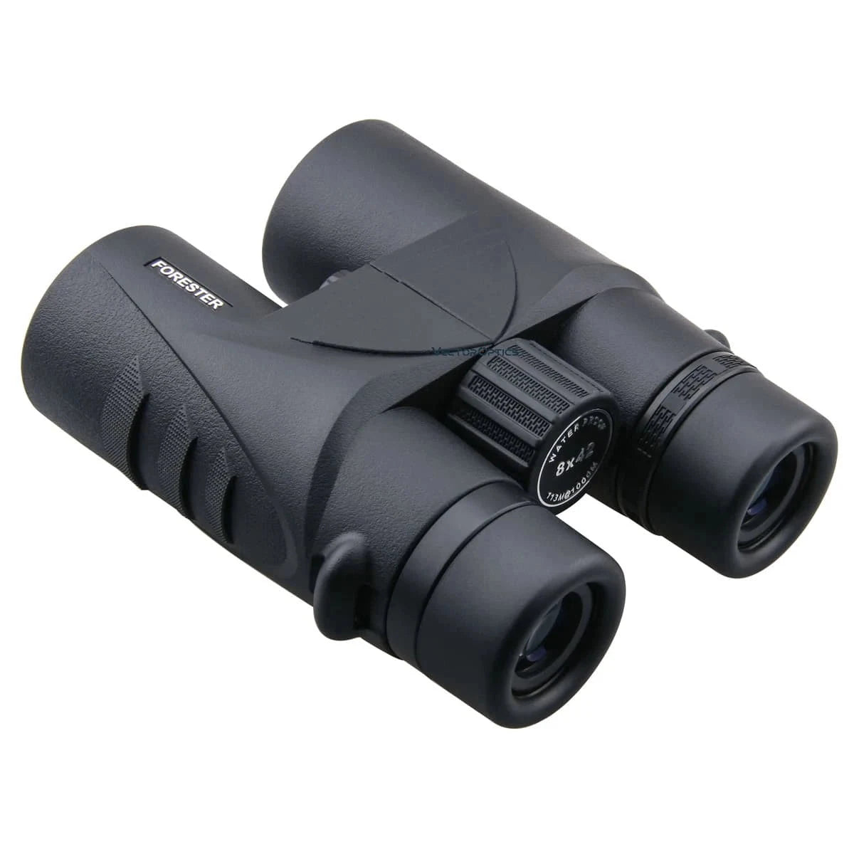 Rückansicht des Forester 8x42 SCBO-01 Fernglases von Vector Optics mit Dioptrienausgleich und rutschfestem Griff für präzise Sicht.