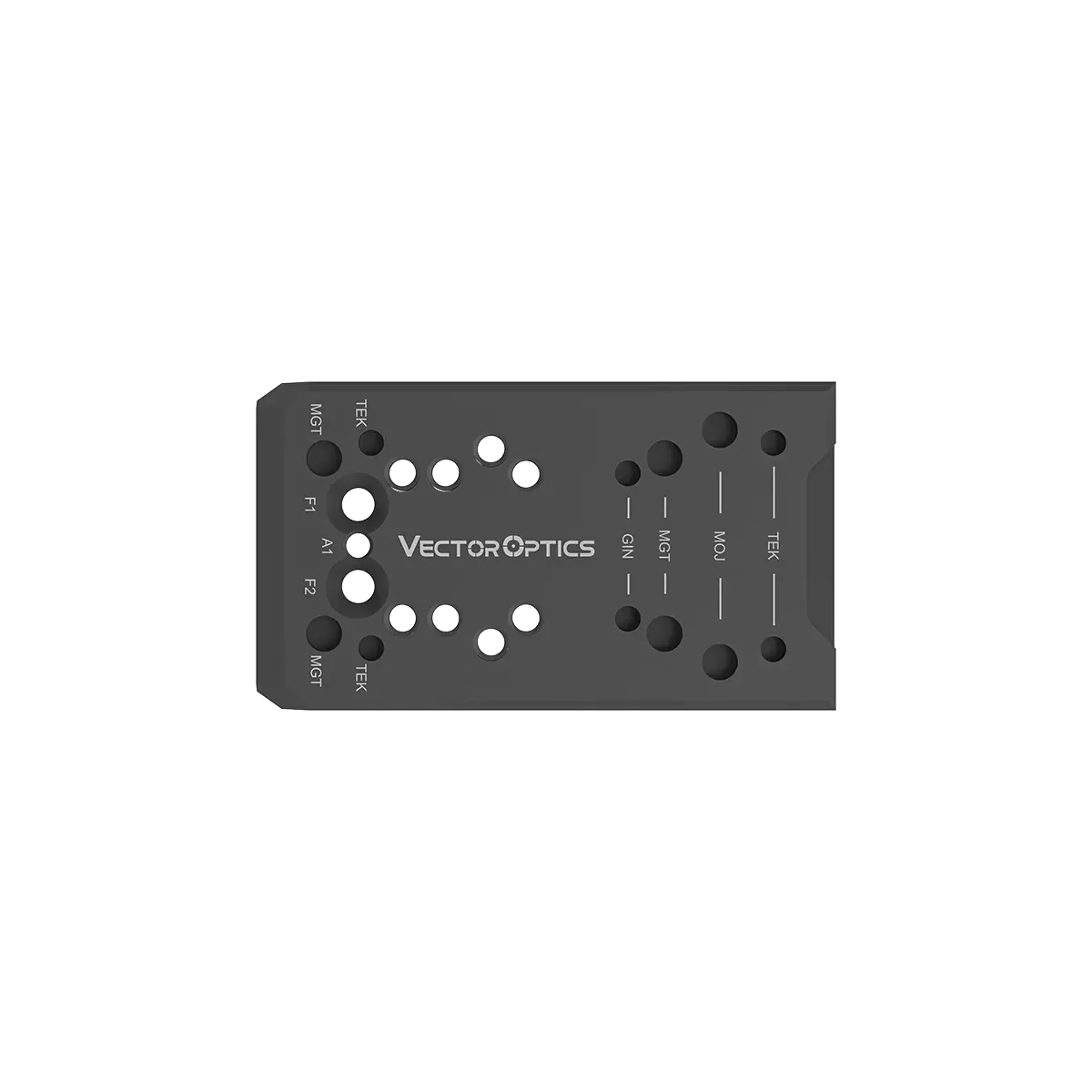 SCFRM-GK11 Glock Pistolen Universaladapter mit TEK, MOJ, MGT und GIN Footprints, ideal für vielseitige Optiken-Montage.