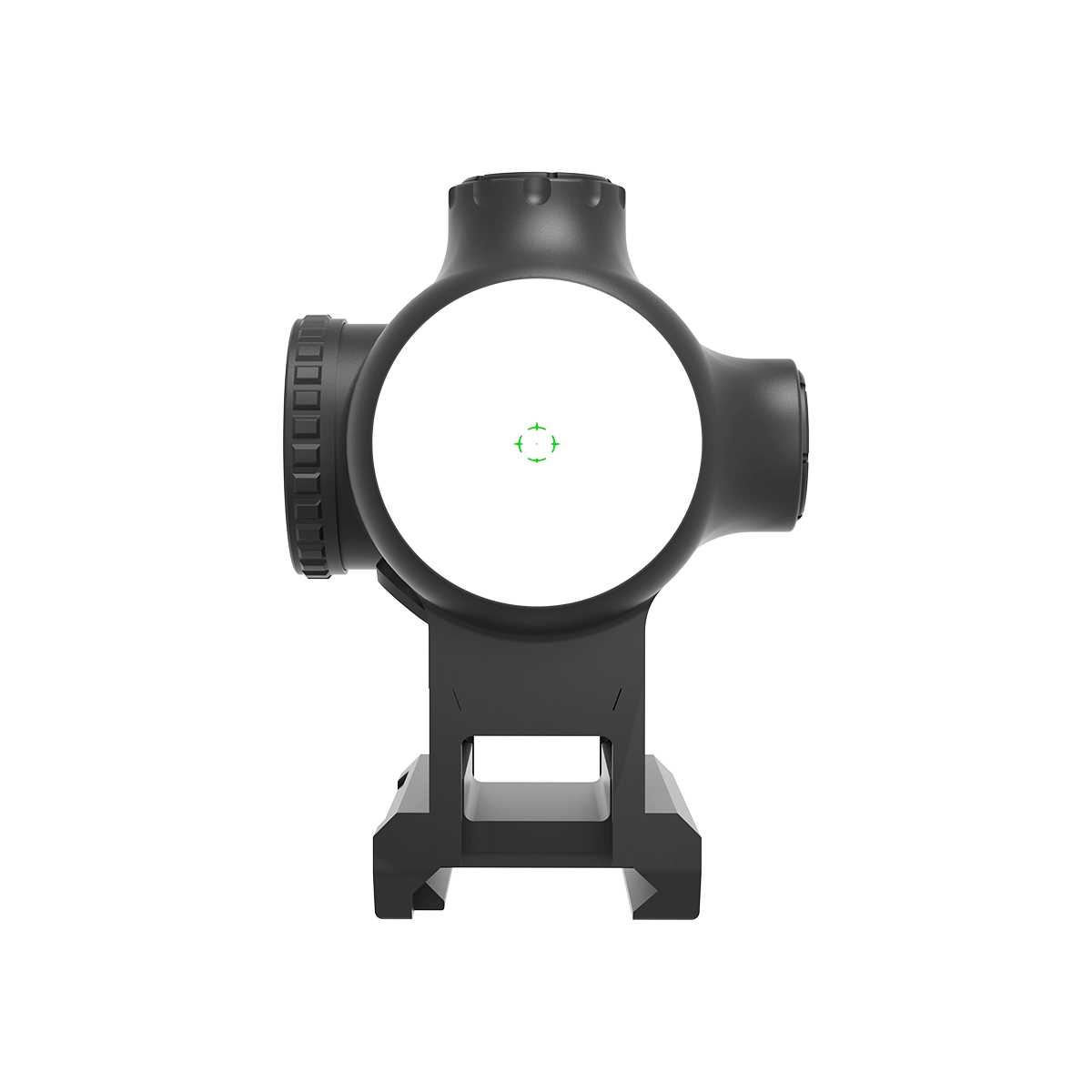 Vector Optics Mini Paragon mit grün beleuchtetem Absehen in Pfeilform, ideal für schnelle Zielerfassung bei Tageslicht.