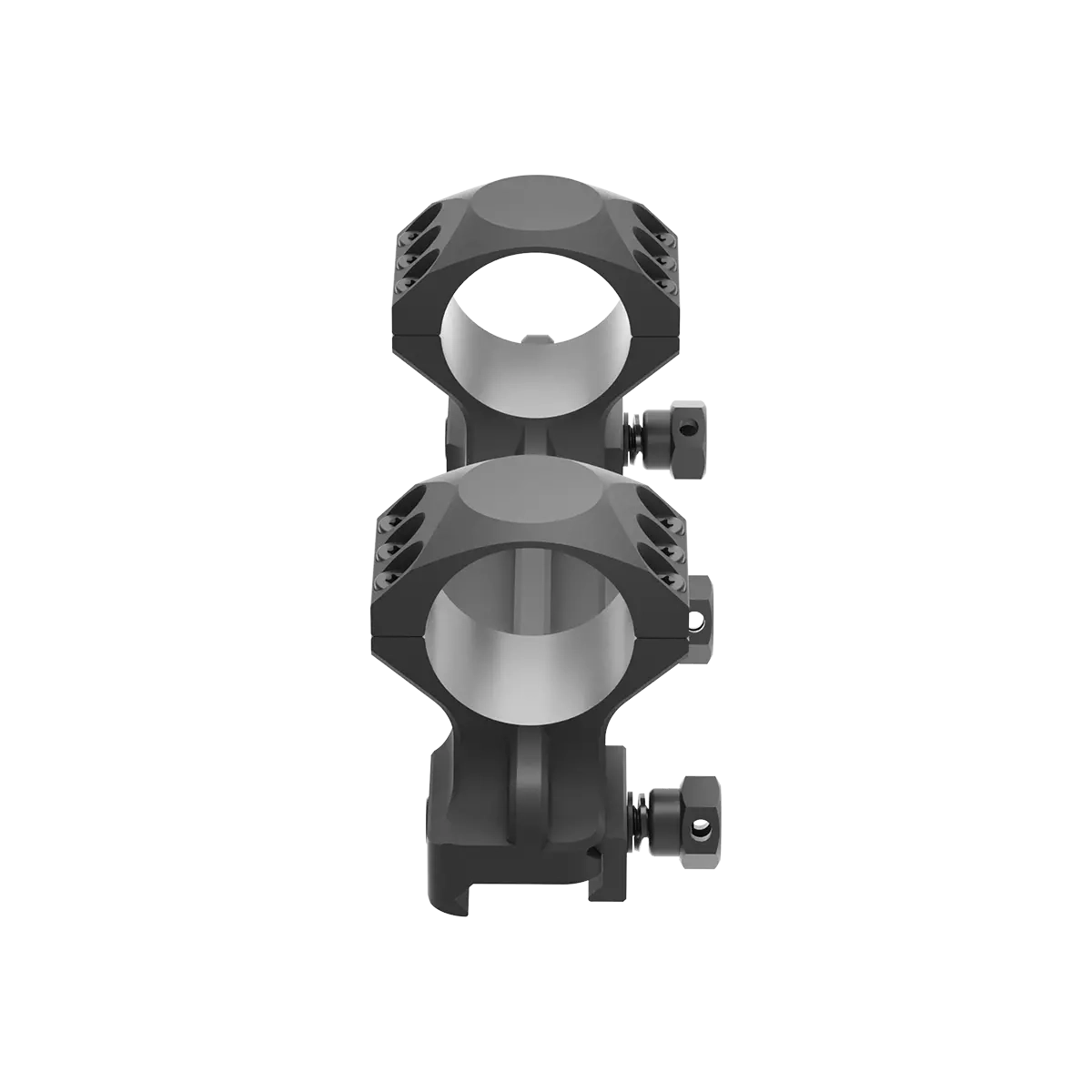 Obenansicht der 34mm Blockmontage XASR-3013 mit vierfach verschraubten Ringen für sicheren Halt von Zieloptiken bei hoher Rückstoßbelastung.