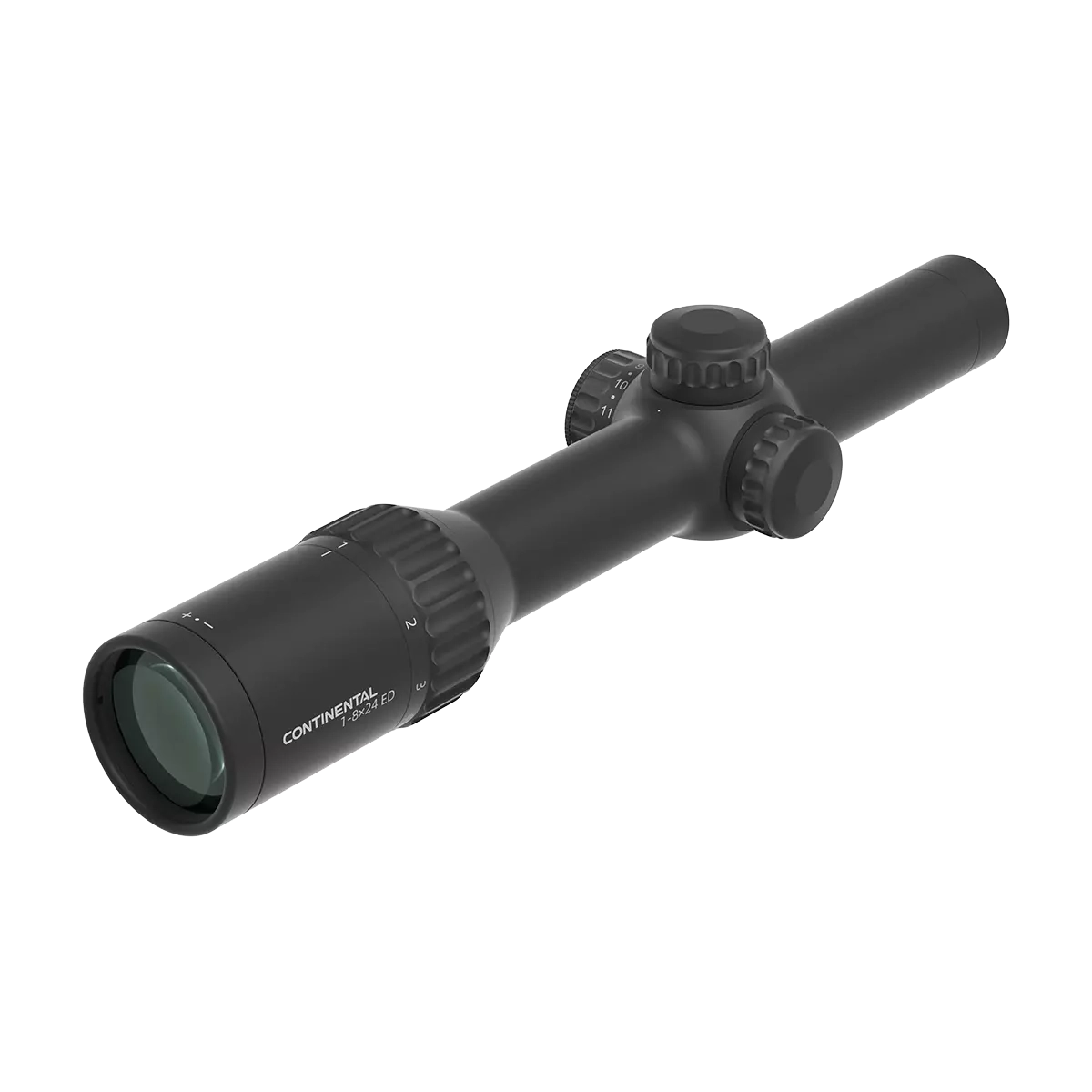 LPVO Zielfernrohr Continental X8 mit ED-Glas und German #4-Absehen, ideal für präzises Schießen auf kurze bis mittlere Distanzen.
