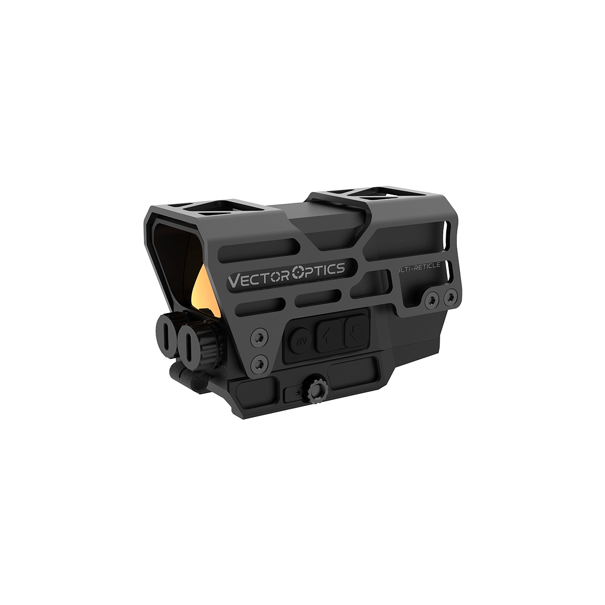 Frenzy Plus 1×31×26 Red Dot von Vector Optics mit robustem Gehäuse und Bedientasten. Ideal für präzises Zielen unter extremen Bedingungen.