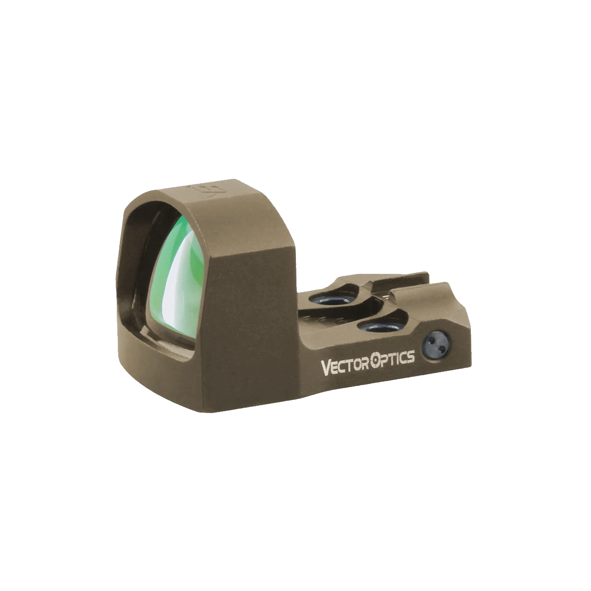 Frenzy-S 1x17x24 Reflex Sight von Vector Optics in braunem 6061-T6 Aluminiumgehäuse mit IPX6 Wasserschutz für präzise Jagdanwendungen.