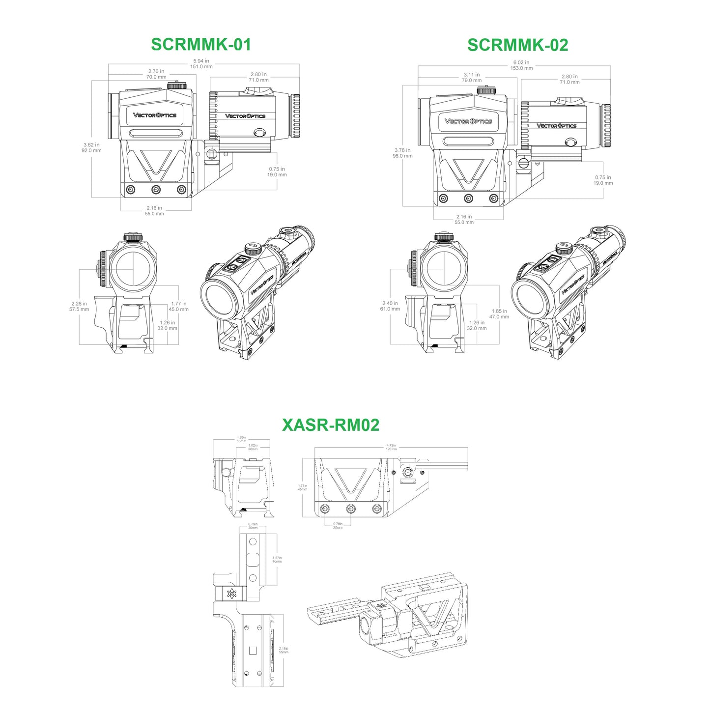 Paragon One-Piece Flip-Magnifier (SCRMMK-01 / SCRMMK-02 / XASR-RM02)