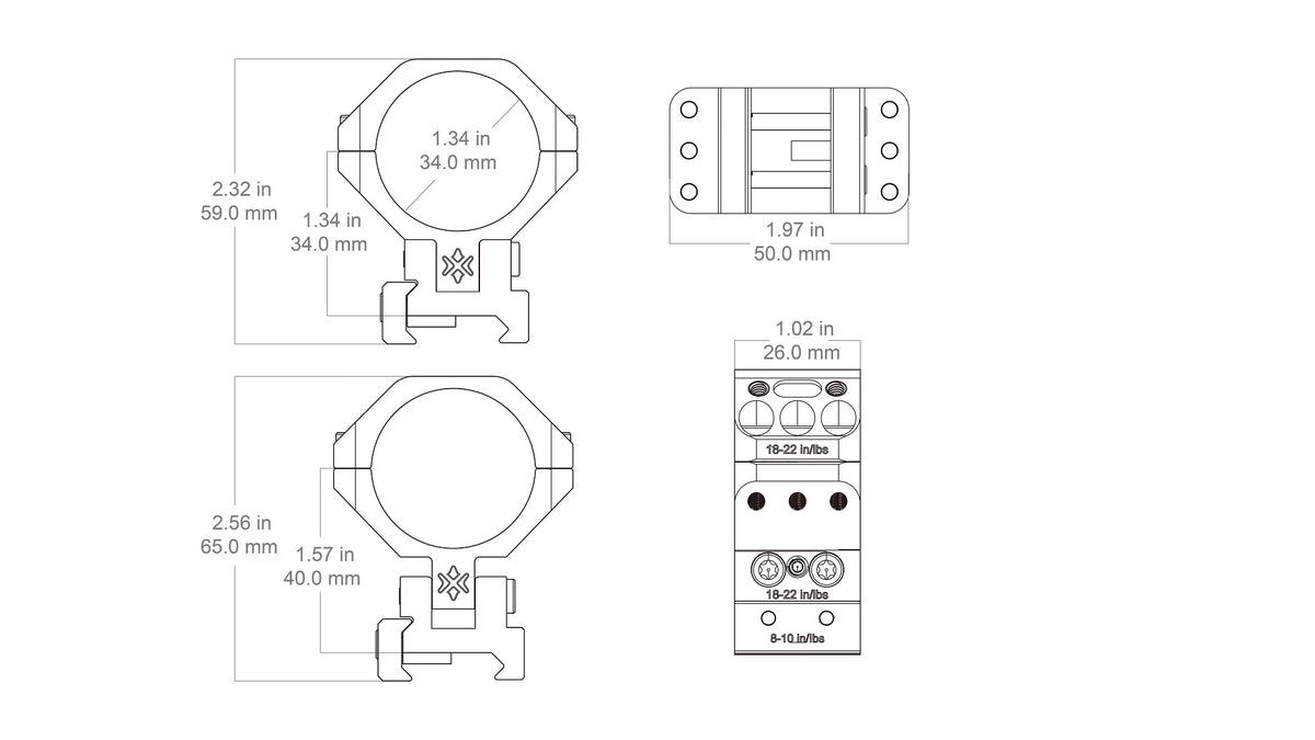 Alu-Ringe 34mm X-MOD | Höhenverstellbar (XASR-3451)