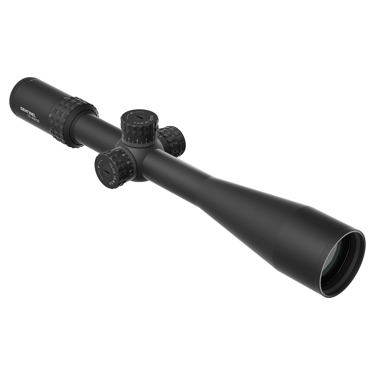 Vector Optics Zielfernrohr Sentinel-X 10-40x50 mit feiner Klickverstellung und großem Objektiv für höchste Zielgenauigkeit beim Sportschießen.