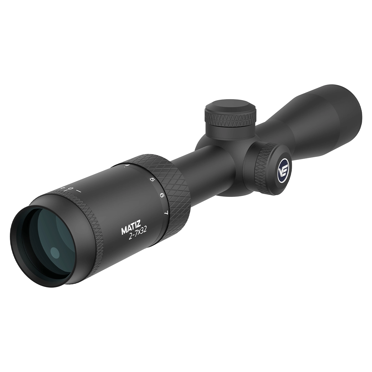 Matiz 2–7×32 SFP Zielfernrohr – Kompakte Optik mit klarer Skalierung und VOW-MOA Absehen für präzises Zielen bei variabler Vergrößerung.
