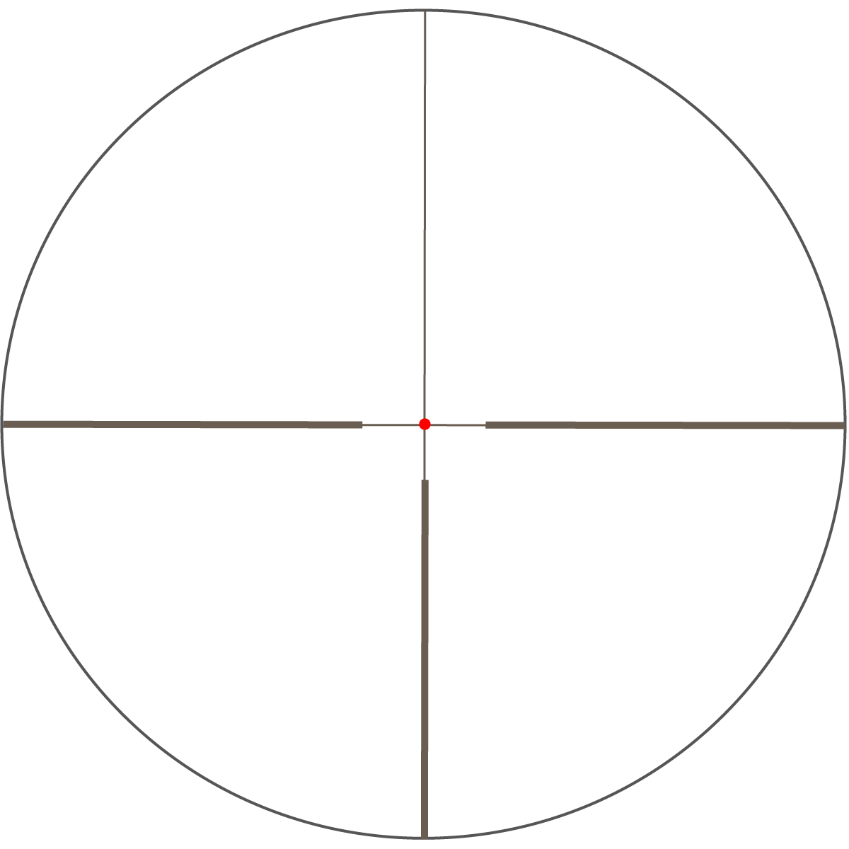 German #4 Absehen mit rotem Leuchtpunkt des Grizzly 3-18x56i HD Zielfernrohrs für schnelles und präzises Zielen.