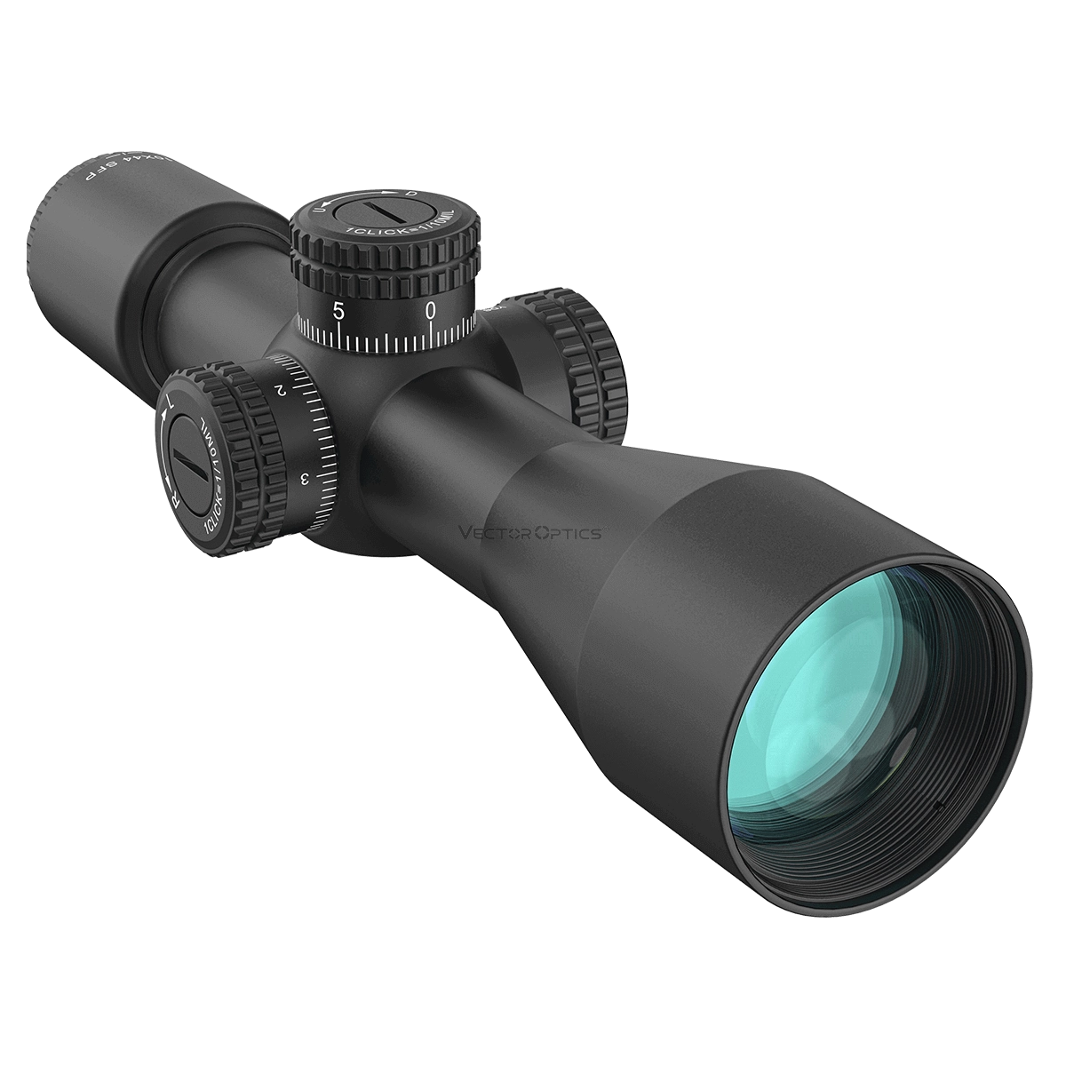 Veyron SFP Zielfernrohr 10×44 mit klarer Frontlinse und präzisen Justierrädern für optimale Zielgenauigkeit.