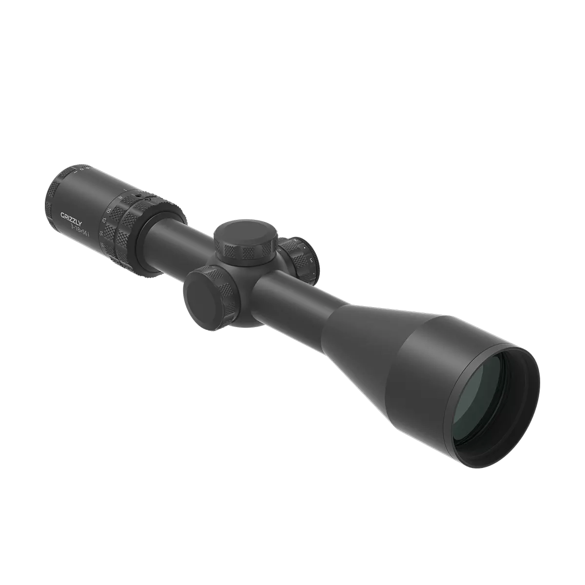 Grizzly 3-18x56i HD Zielfernrohr mit German #4 Absehen und stoßfestem Design, ideal für anspruchsvolle Jagdeinsätze.
