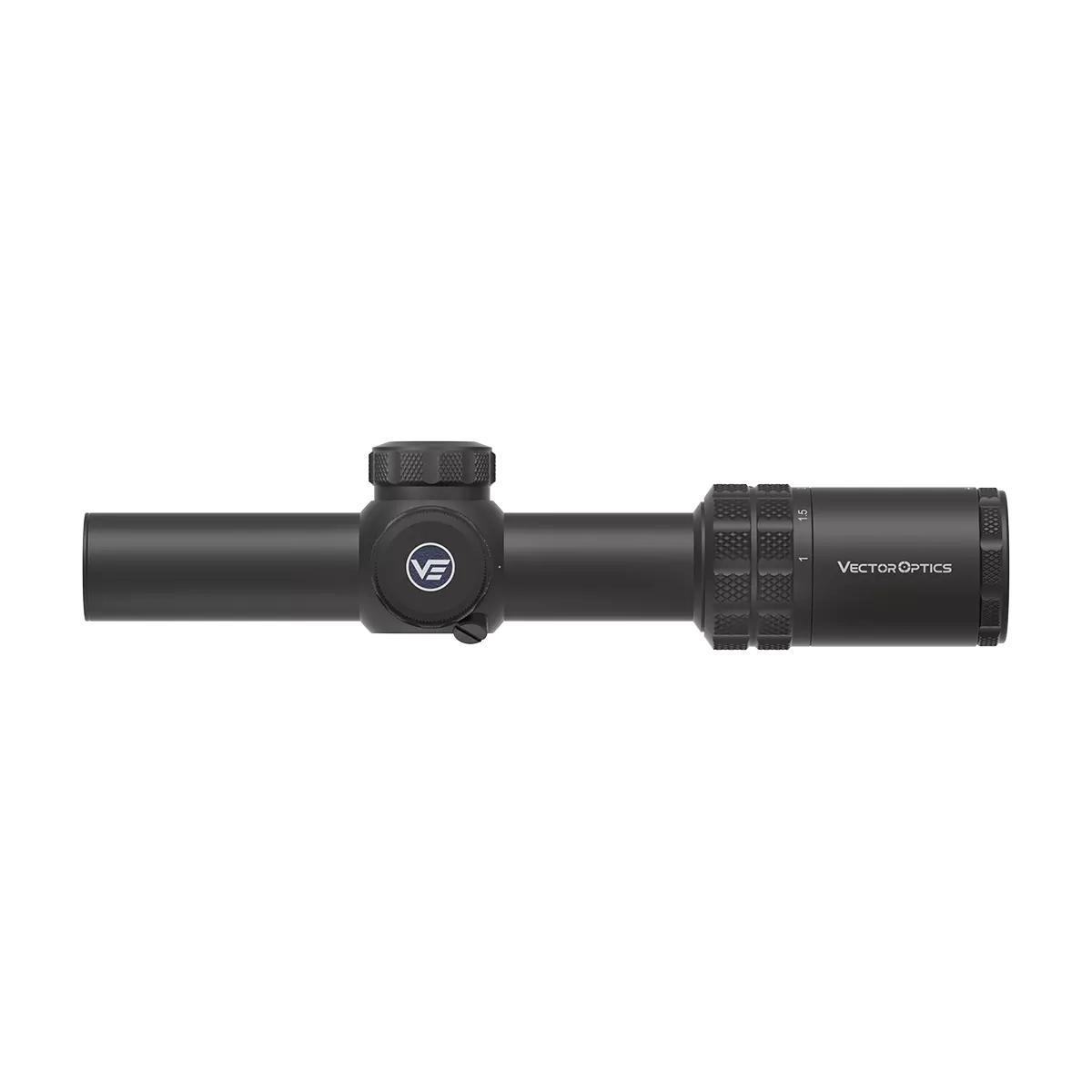 Seitliche Gesamtansicht des Grizzly Zielfernrohrs 1–6×24i mit HD Fiber Optik und kompaktem Design für Jagd und Sport.