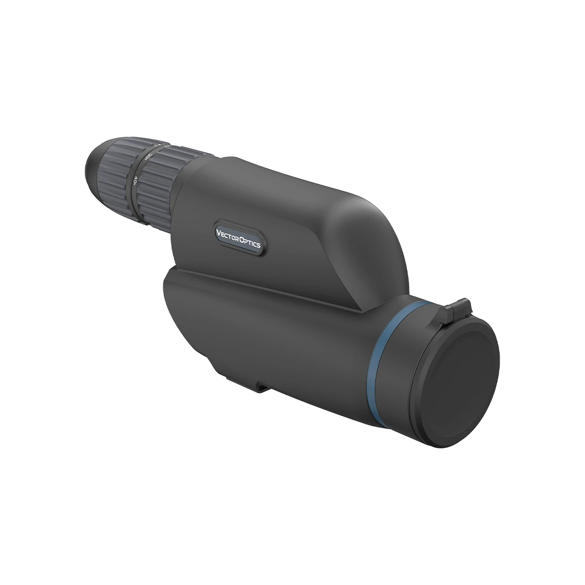 Robustes Vector Optics Continental Spektiv 12-40x60ED mit IP67 Schutz, Rückansicht mit Fokussierring und Okular.