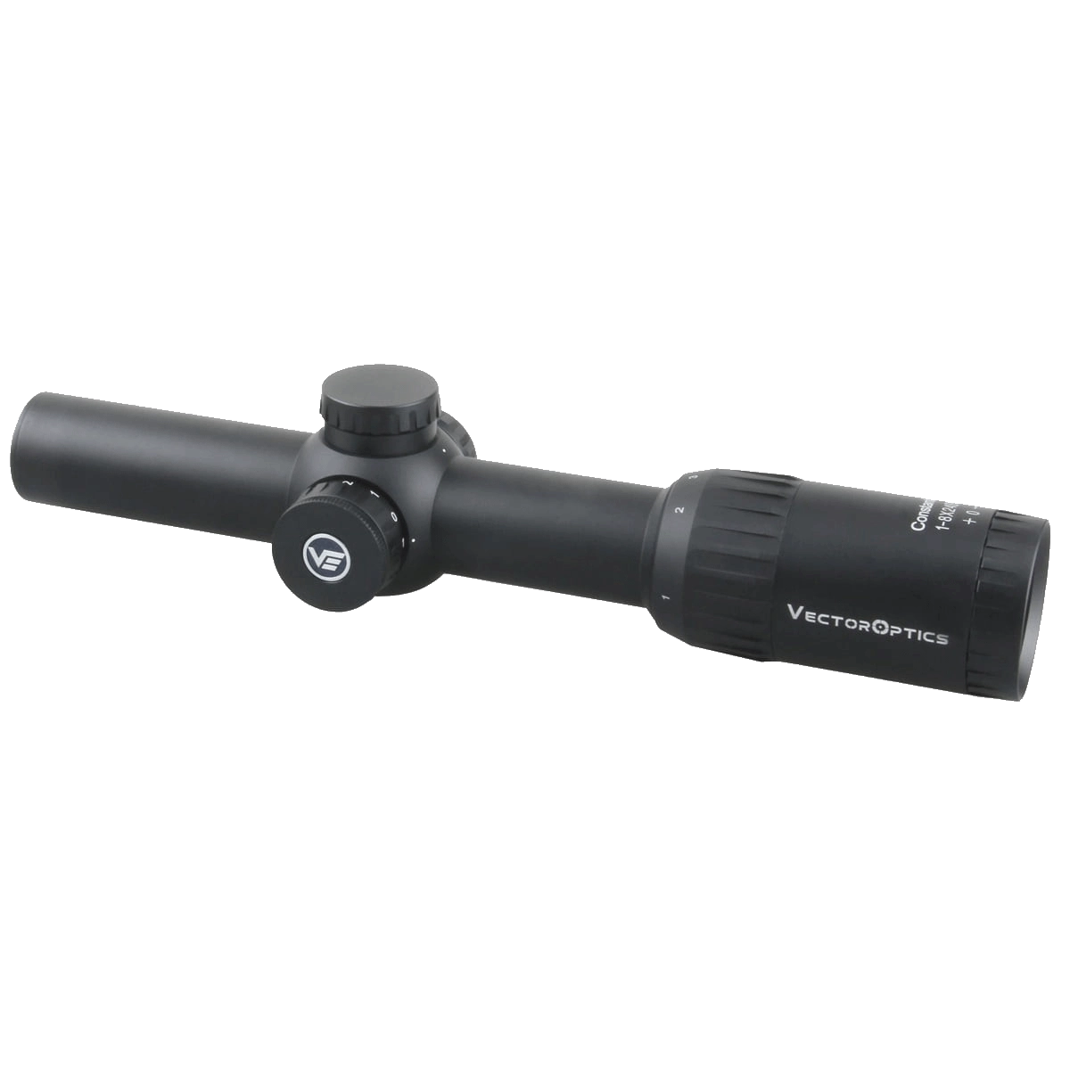 LPVO-Zielfernrohr Constantine 1–8×24 SFP von Vector Optics mit 1–8× Zoom und stoßfester Bauweise für taktische Anwendungen.