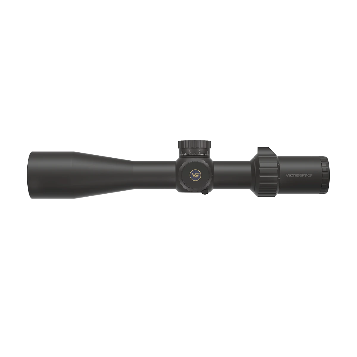 Tauron 6-24x50 HD MIL Scope mit FFP-Absehen in Seitenansicht, ideal für Präzisionsschüsse und Langstrecken-Zielfernrohr-Anwendungen.