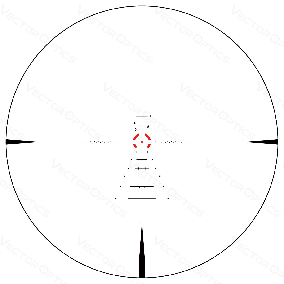 Absehen-Design des Constantine 1–10×24 SFP mit taktischem Fadenkreuz und feinen Markierungen für präzises Zielen