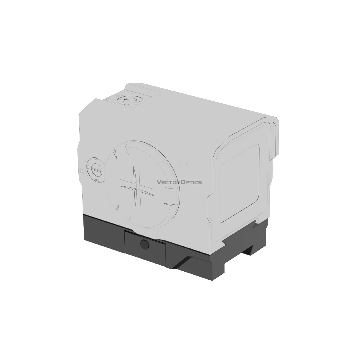 Montage VOD 11mm Dovetail - Vector Optics mit installiertem Red Dot, ideal für taktisches Zubehör und präzise Zielerfassung.