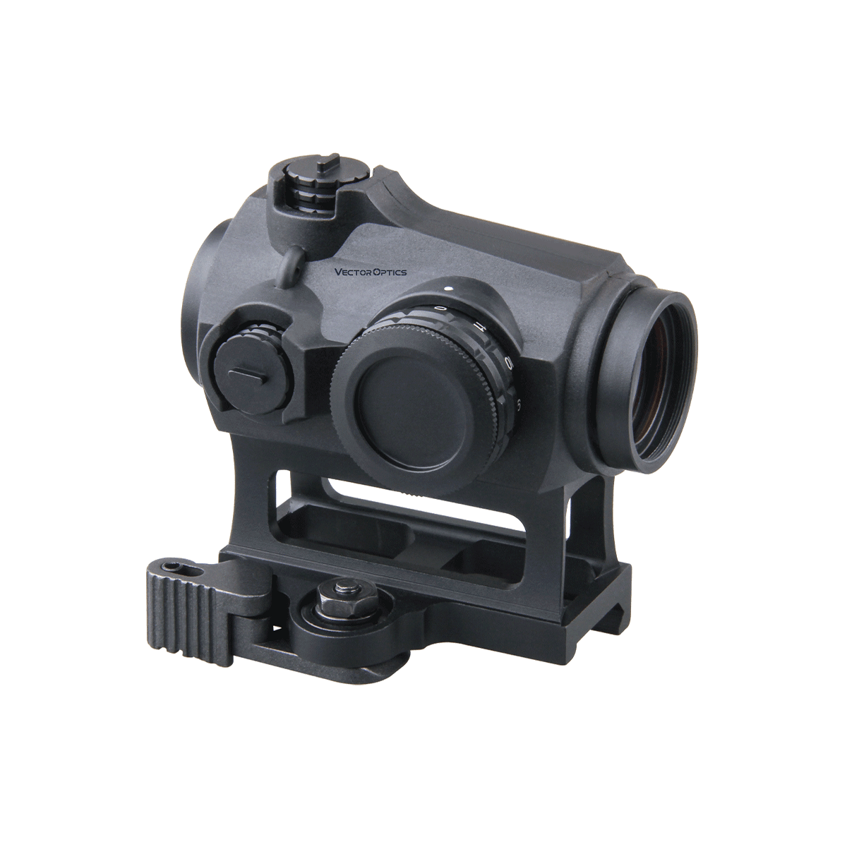 Kompaktes Maverick III 1×22 Red Dot Sight mit seitlichem Einstellrad und hoher Montage, ideal für taktische Anwendungen und Sportschützen.
