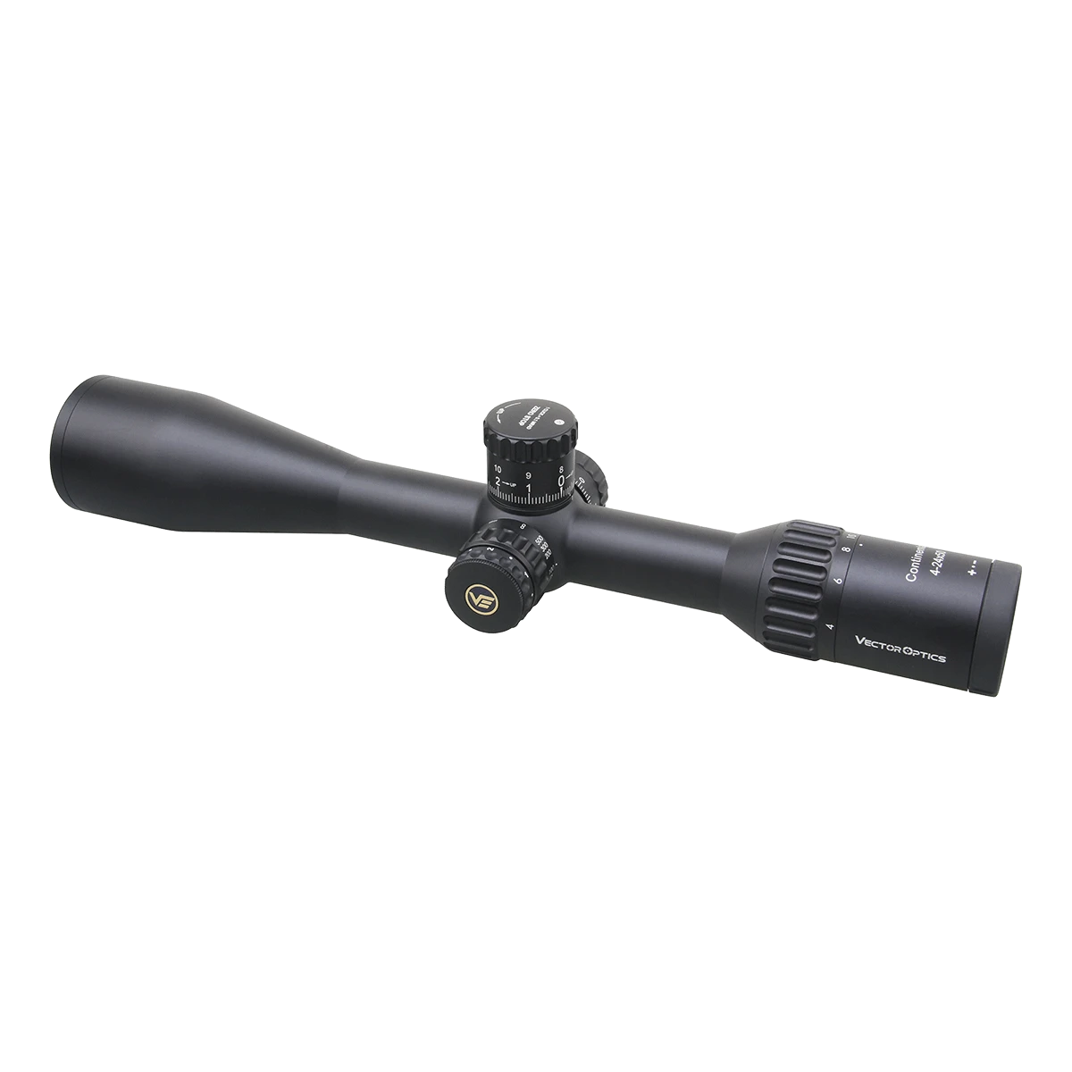 Continental x6 4-24x50 Tactical SFP Zielfernrohr mit German Schott HT-Gläsern und verstellbarem Zoom für taktische Anwendungen.