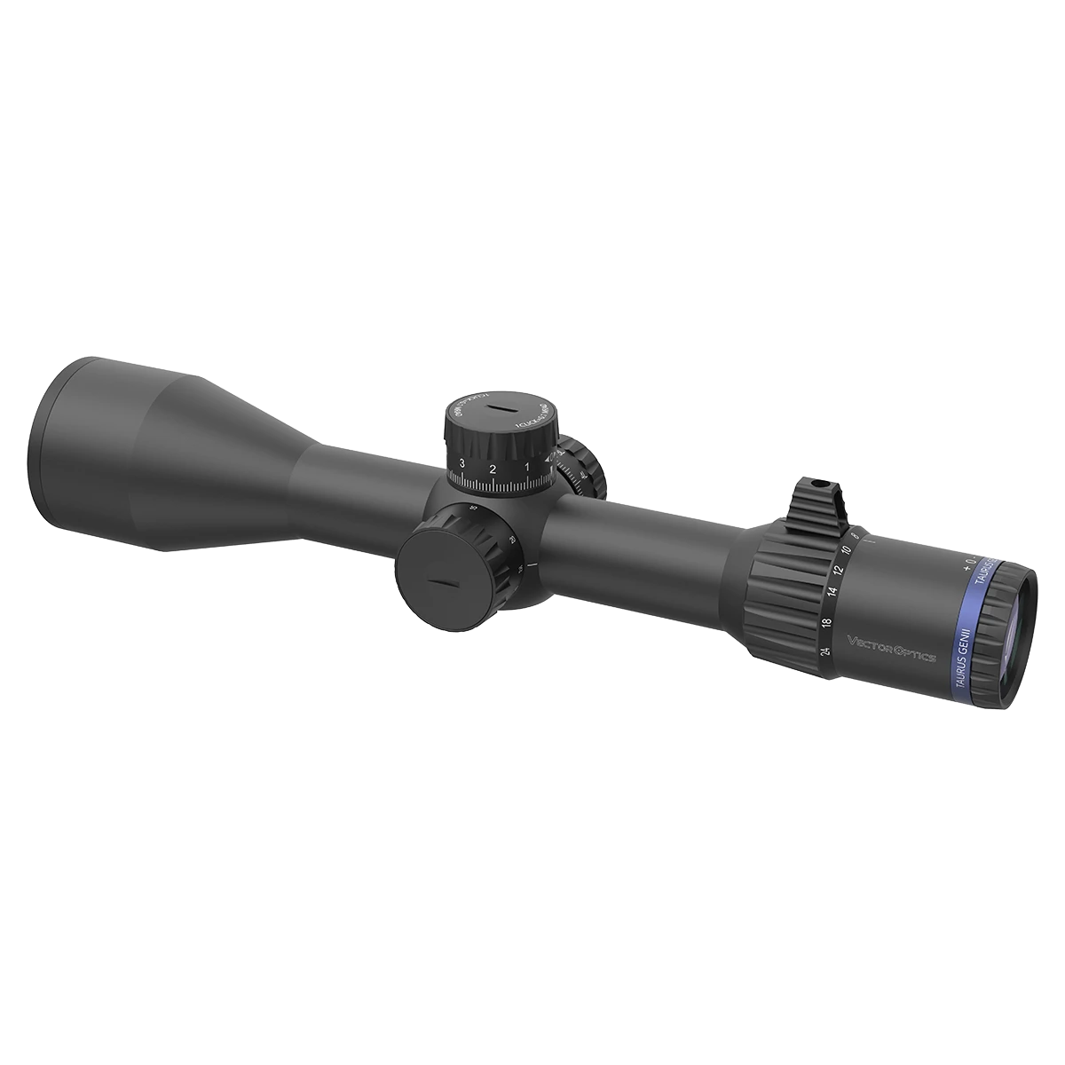 Tauron GenII 3-24x56 ED FFP Zielfernrohr mit fein gerändeltem Zoomring und robustem Design. Entwickelt für extreme Bedingungen im Long-Range-Bereich.