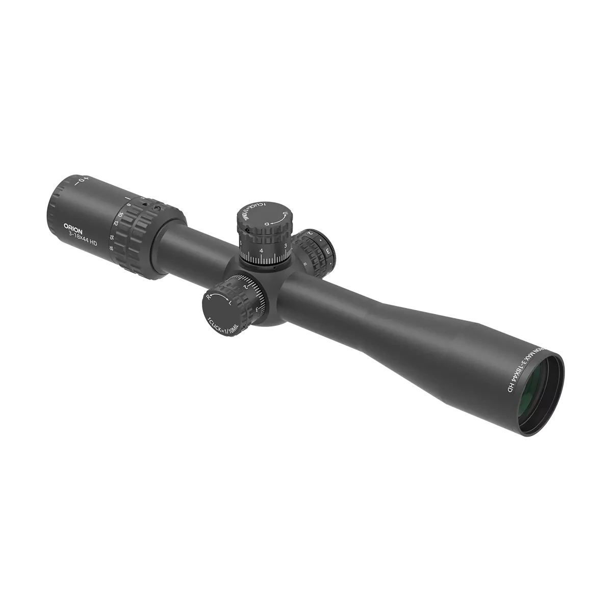 Orion MAX 3-18x44 HD FFP Zielfernrohr mit Lanthan-ED-Glas und fein einstellbarem Zoom für höchste optische Leistung.
