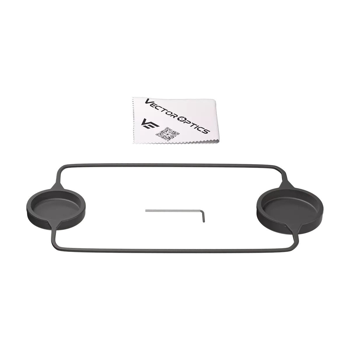 Zubehör des Matiz 3–9×40 SFP Zielfernrohrs inklusive Schutzkappen und Reinigungstuch für optimale Pflege und Schutz.