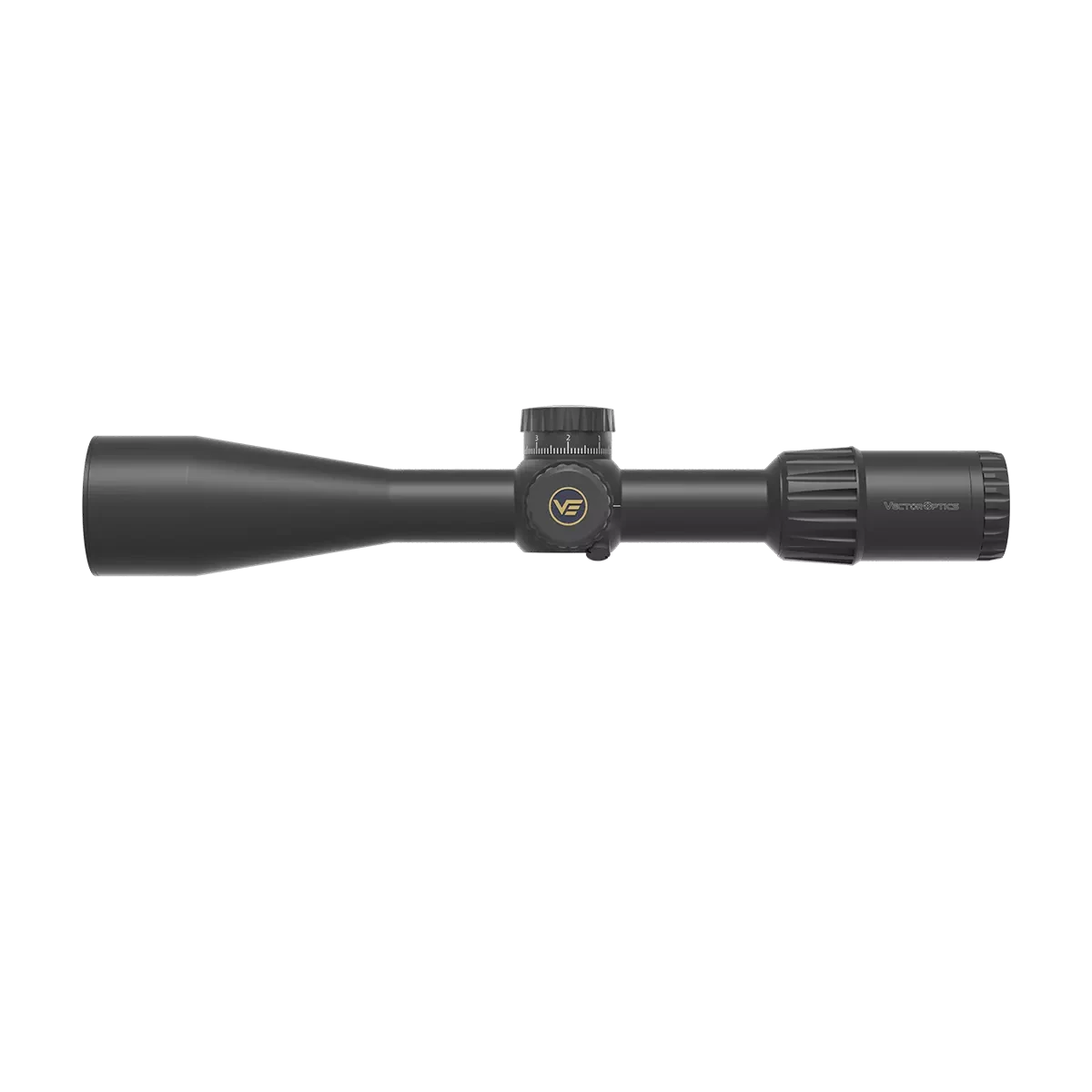 Tauron 4-24x50 FFP Zielfernrohr mit MPX1 Absehen und 30mm Gehäuse in Seitenansicht. Ideal für taktische Anwendungen und Jagd.