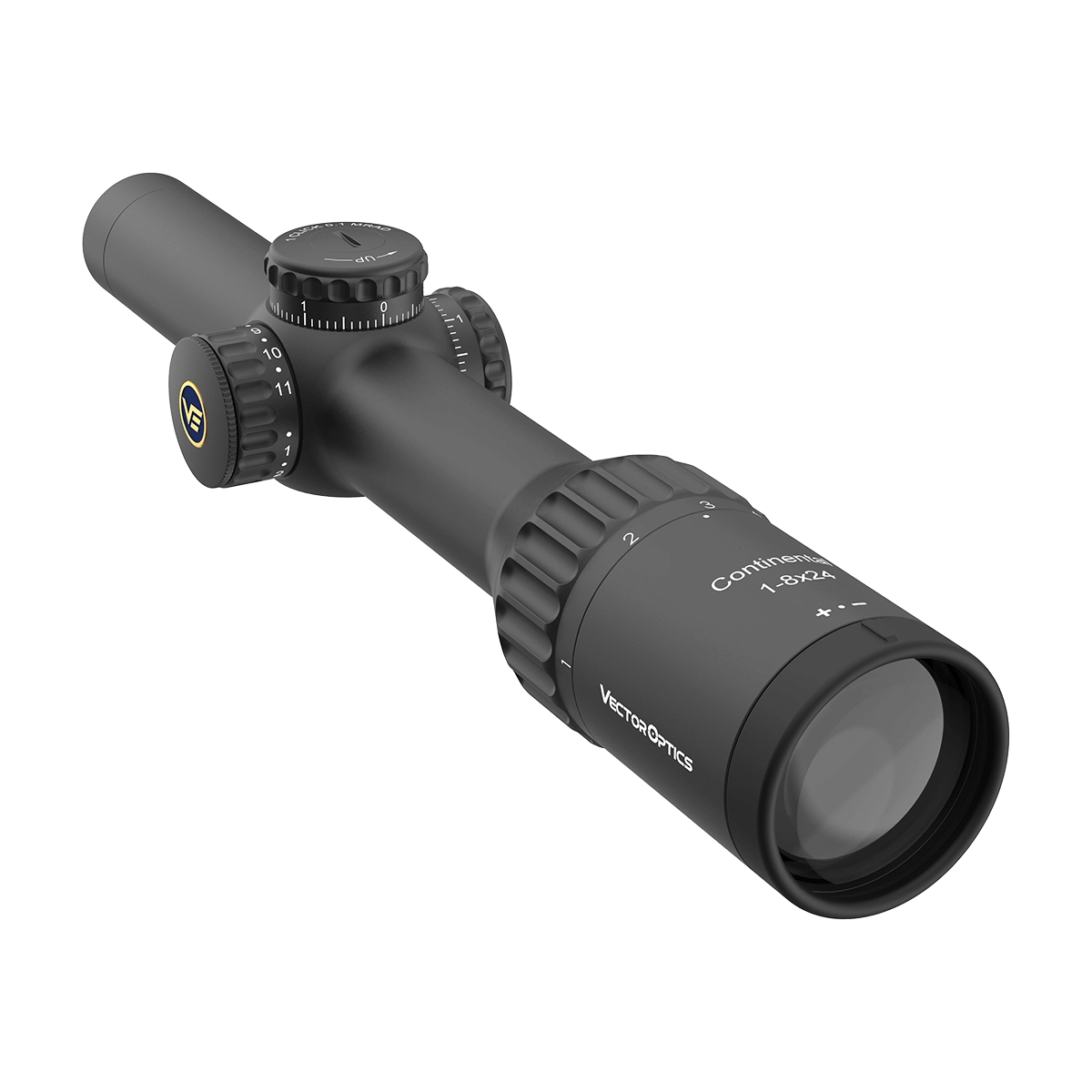 LPVO Zielfernrohr Continental X8 mit 1–8x Zoom und VET-Absehen, ideal für dynamisches Schießen und Jagdanwendungen.