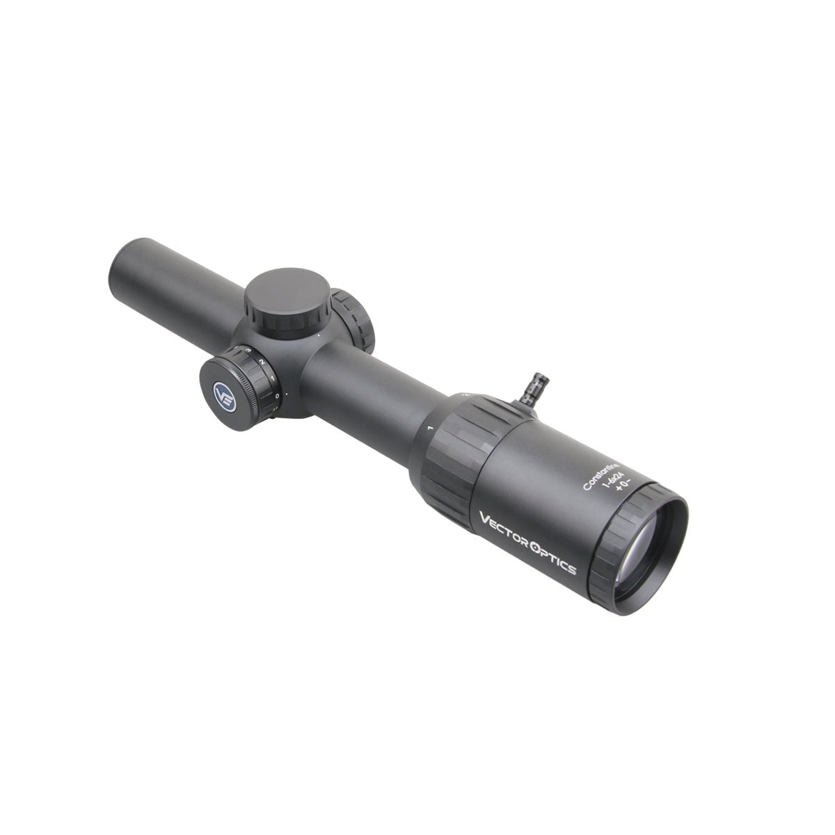 LPVO Zielfernrohr Constantine 1–6×24i mit Fiber-Zielpunkt und Vergrößerungshebel, ideal für taktische Einsätze und Präzisionsschüsse.