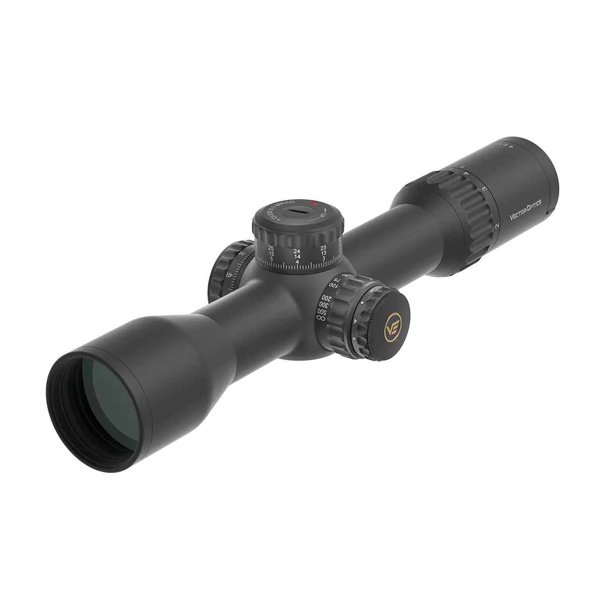 Vector Optics Continental X6 2–12×44 Zielfernrohr mit FFP-Absehen und großen Verstelltürmen für präzise Zielerfassung.