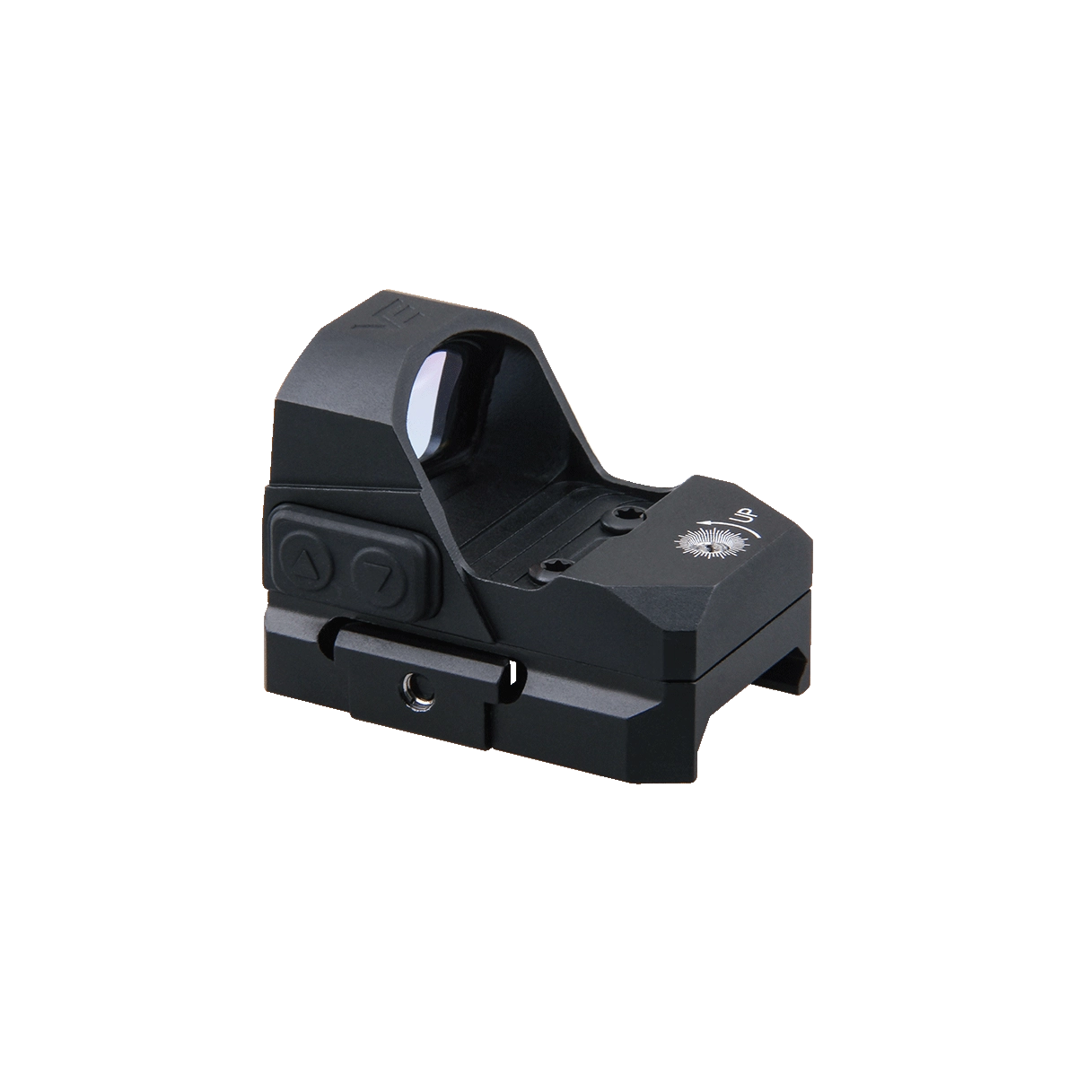 Frenzy 1×17×24 Red Dot Sight mit Bedientasten für Helligkeitseinstellung, langlebiges Design für taktische Anwendungen.