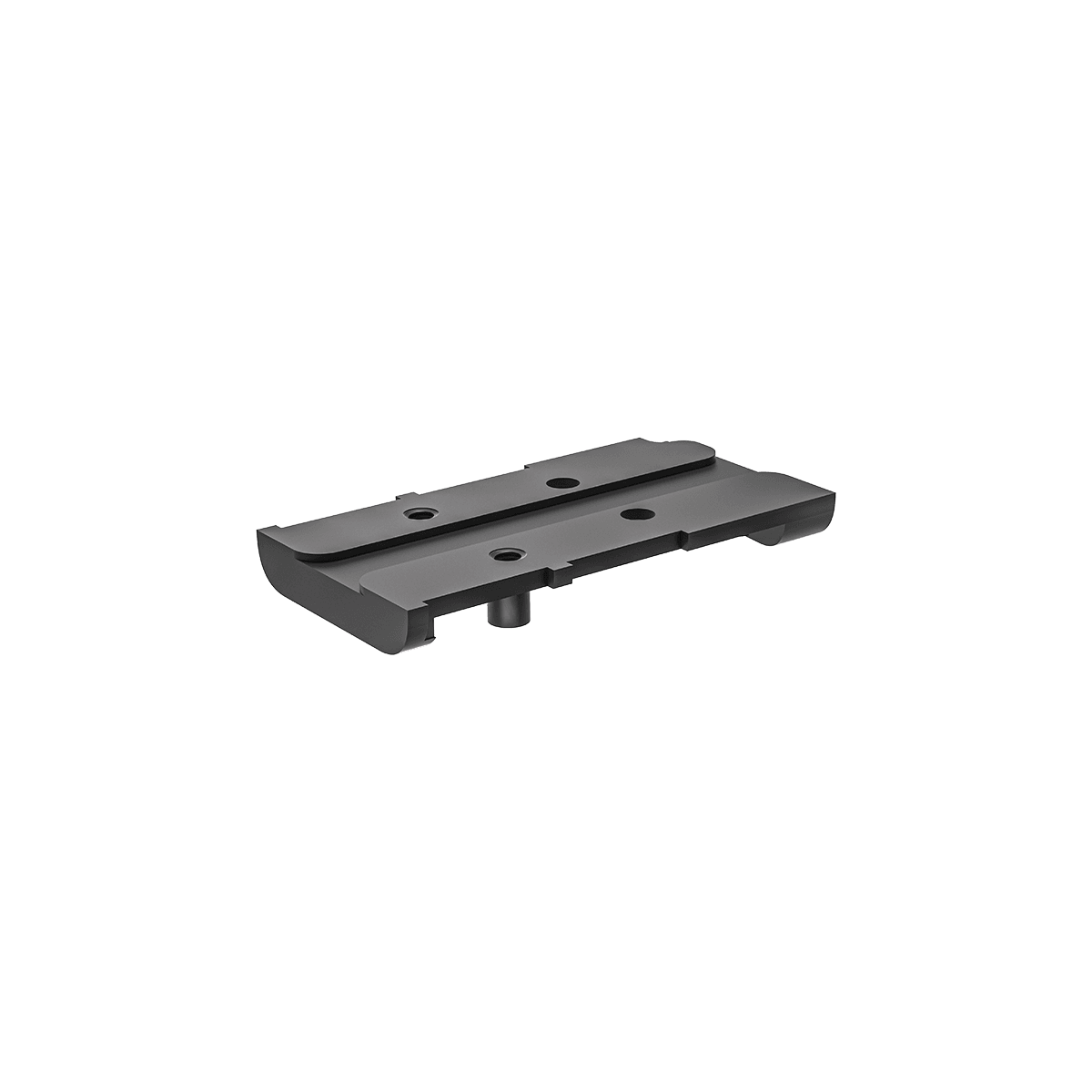 Stahladapter SCFRM-16 mit RMS Footprint zur Montage auf Glock MOS Pistolen, robustes Design für präzise Optikbefestigung.