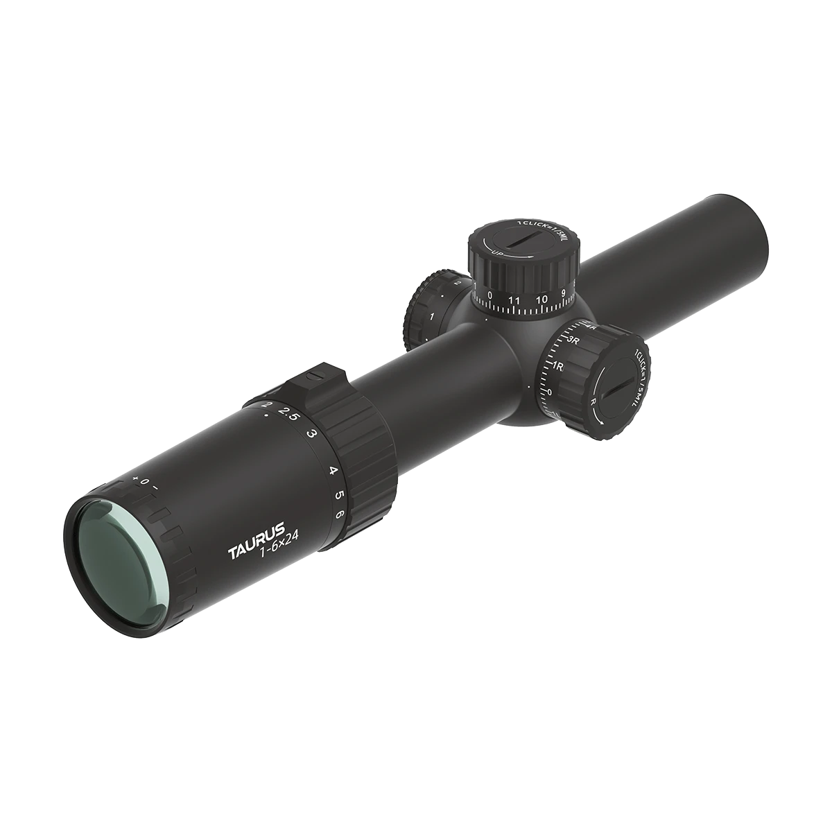 LPVO FFP Zielfernrohr Tauron 1-6x24 mit 6-facher Vergrößerung und klarer Optik für taktische Einsätze und Sportwettkämpfe.