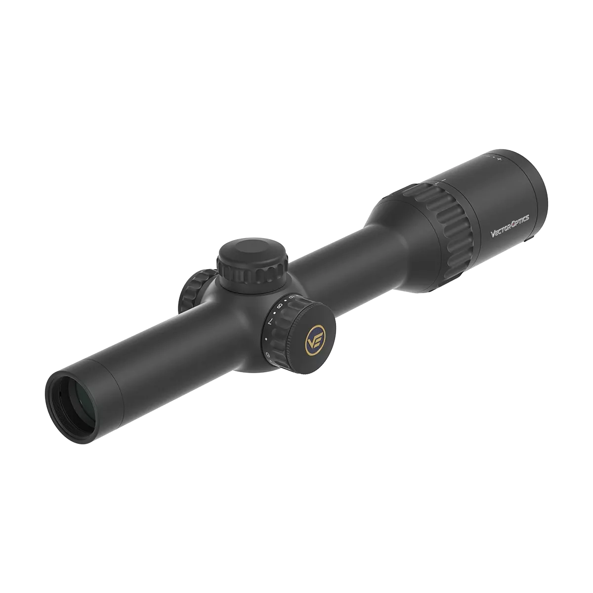 Continental X8 1–8×24 ED Fiber Zielfernrohr mit 8x Zoom und hoher Bildhelligkeit, Seitenansicht mit Verstellrädern für präzises Zielen.