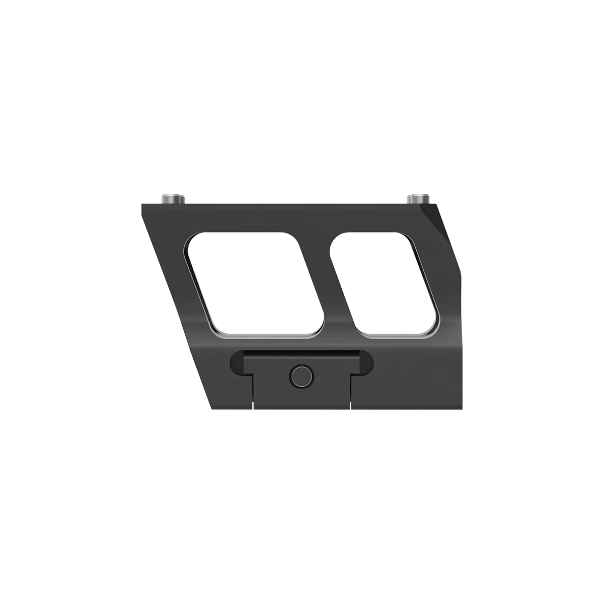 Seitenansicht der Montage TEK auf Picatinny mit leichter Aluminiumstruktur, optimiert für präzise Zielausrichtung auf Waffen.