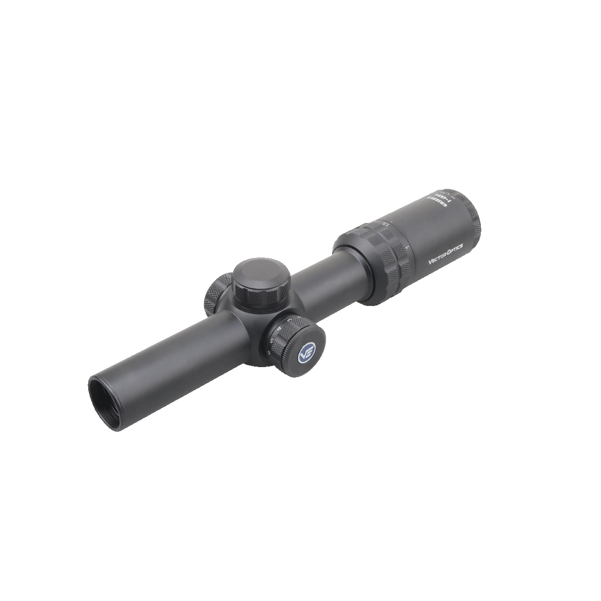 Grizzly 1–4×24 Zielfernrohr mit robustem Gehäuse und präziser Justierung, ideal für Drückjagden und taktische Anwendungen.