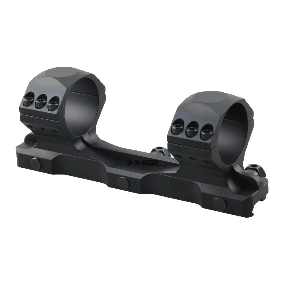 Robuste X-Accu Blockmontage 34mm mit 20MOA Neigung, ideal für taktisches Schießen und Optikzubehör auf Picatinny-Schienen.
