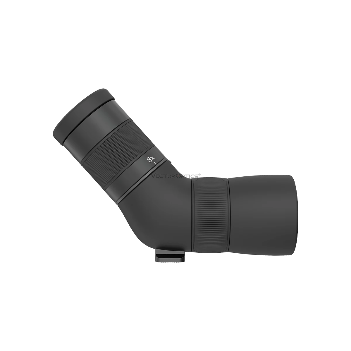 Seitliche Ansicht des Paragon 8-24x50ED Spotting Scope mit stoßfestem Design und präziser Fokussierung für den Outdoor-Einsatz.