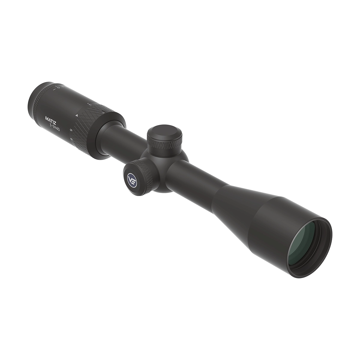 Matiz 3–9×40 SFP Vector Optik mit VMD‑2 Absehen und MIL-Klickverstellung. Kompaktes Zielfernrohr für präzise Schüsse auf mittlere Distanzen.
