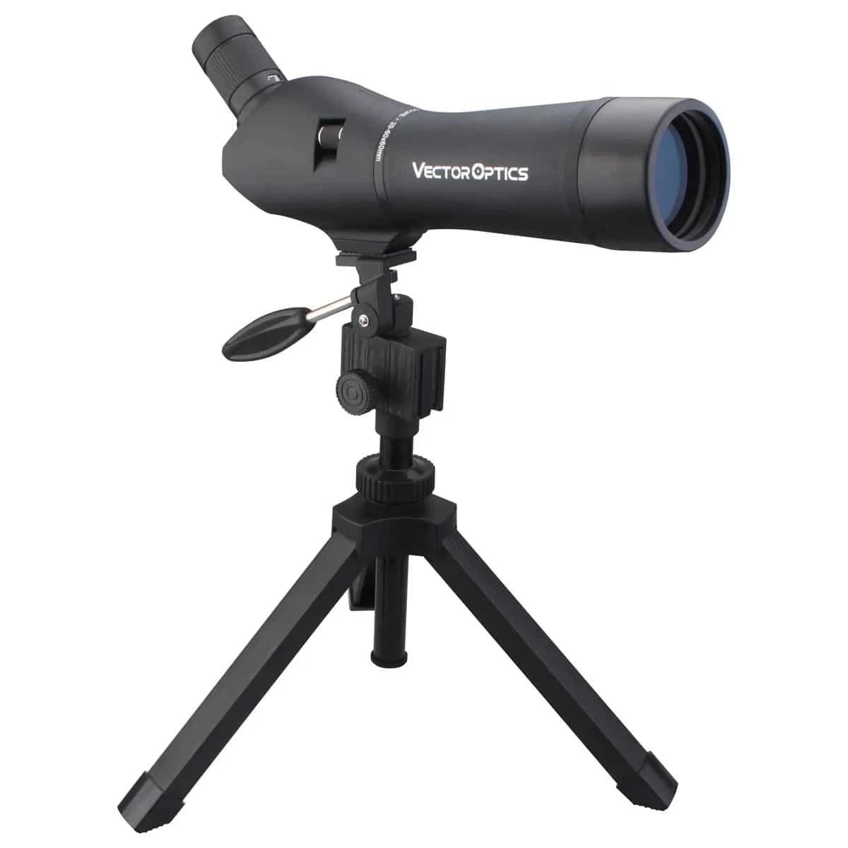 Forester 20-60x60 Spotting Scope - Vector Optics Fernglas auf Tischstativ montiert, ideal für stabile Beobachtungen im Gelände.