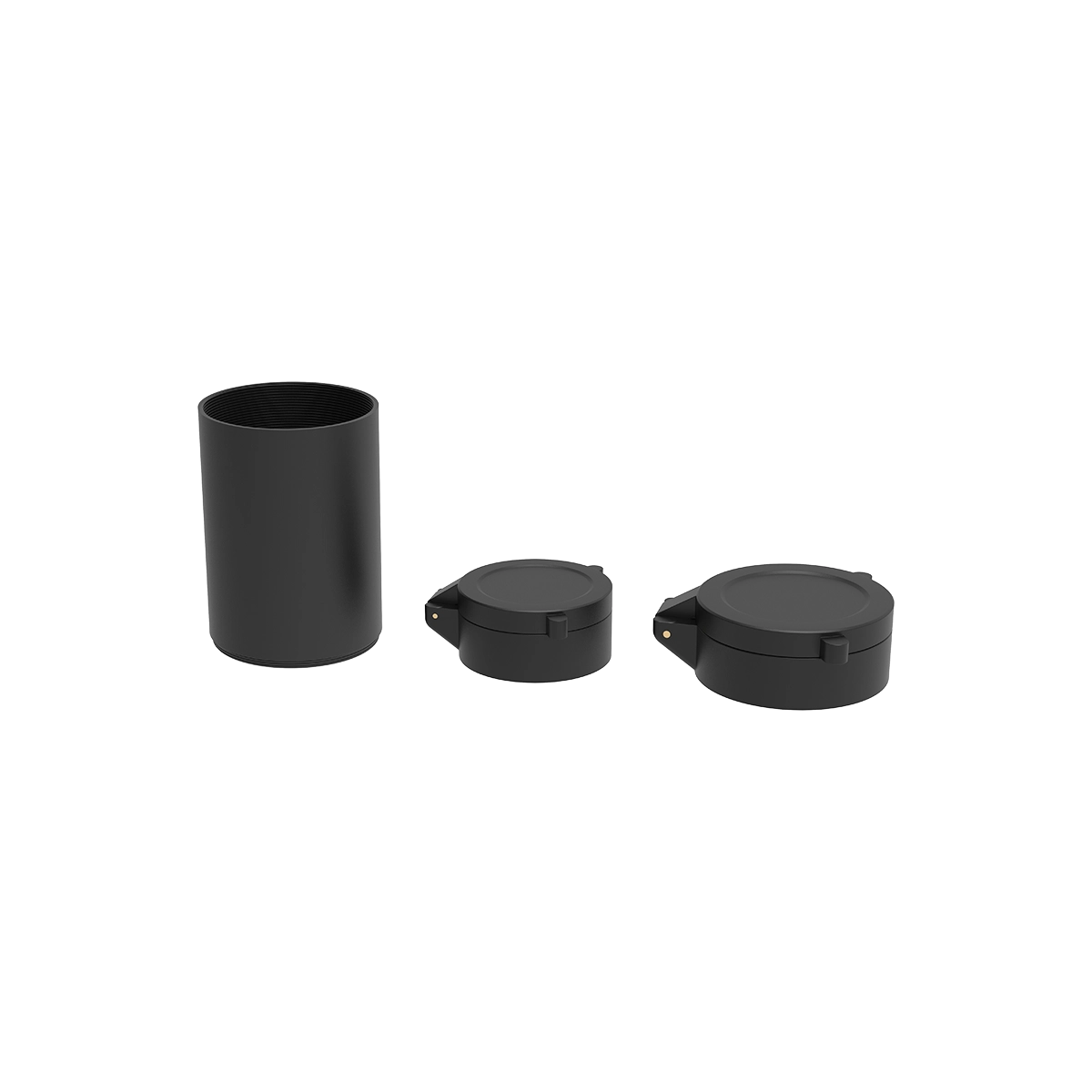 Zubehörset für Orion Pro Zielfernrohr 3-18x50 SFP inklusive Sonnenblende und Schutzkappen für Objektiv und Okular.