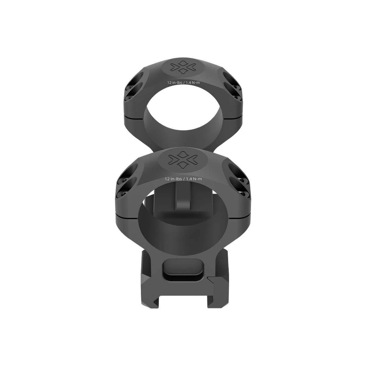 Frontansicht der Vector Optics Alu-Ringe Cantilever mit 30mm Durchmesser, gefertigt aus 6061-T6 Aluminium, ideal für taktische Montagen.