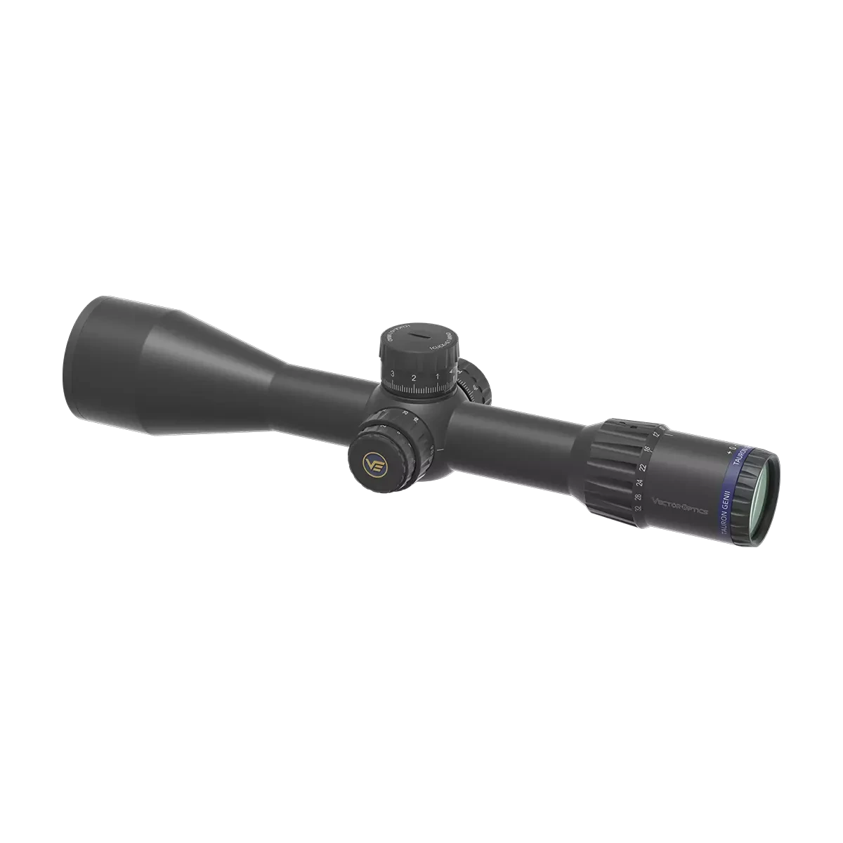 Tauron 4-32x56 ED SFP Zielfernrohr mit seitlichem Parallaxenausgleich und robustem Aufbau für zuverlässige Leistung im Gelände.