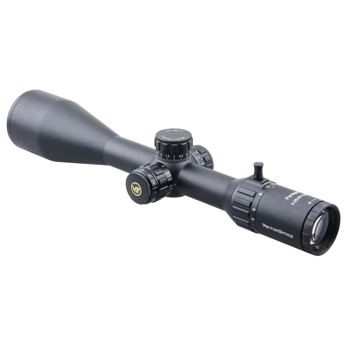 Vector Optics Zielfernrohr Paragon 5-25x56 GenII SFP mit seitlichem Parallaxenausgleich und LaREE-Glas für klare Zielerfassung.