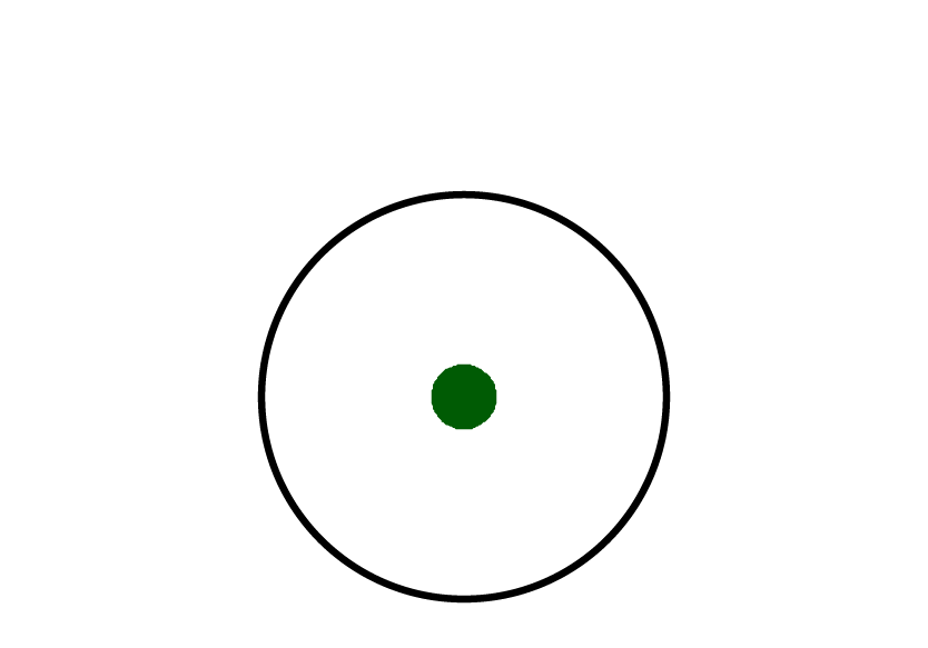 Grünes Absehen mit Zielkreis des Frenzy 1×17×24 Red Dot Sights, geeignet für verschiedene Lichtverhältnisse.
