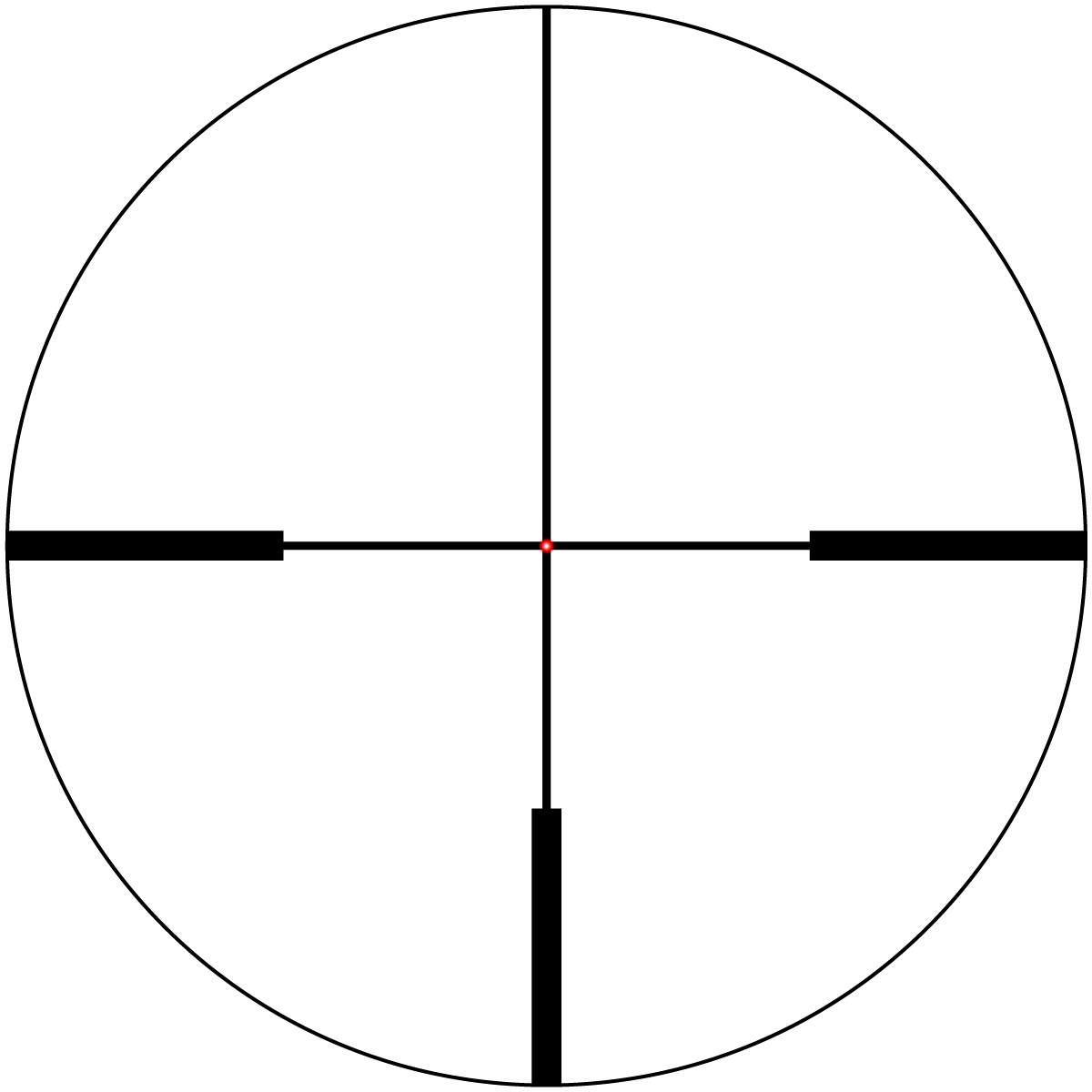 German #4-Absehen mit rotem Leuchtpunkt im Continental X8 Zielfernrohr, ideal für präzises Zielen bei schlechten Lichtverhältnissen.