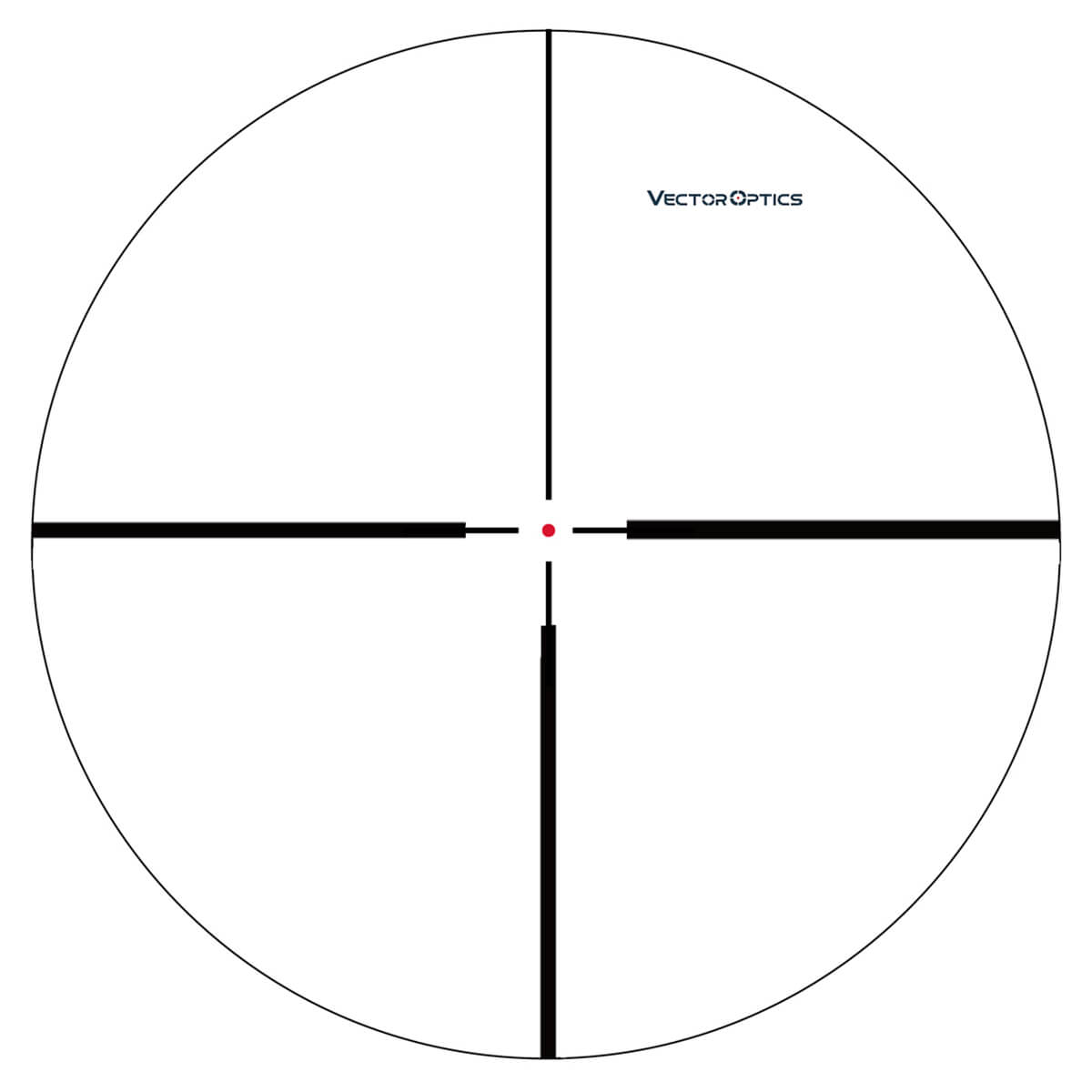 German #4-Absehen mit rotem Leuchtpunkt im Matiz 3–9x50 SFP (SCOM-28) für schnelles und präzises Zielen bei Jagd und Sport.