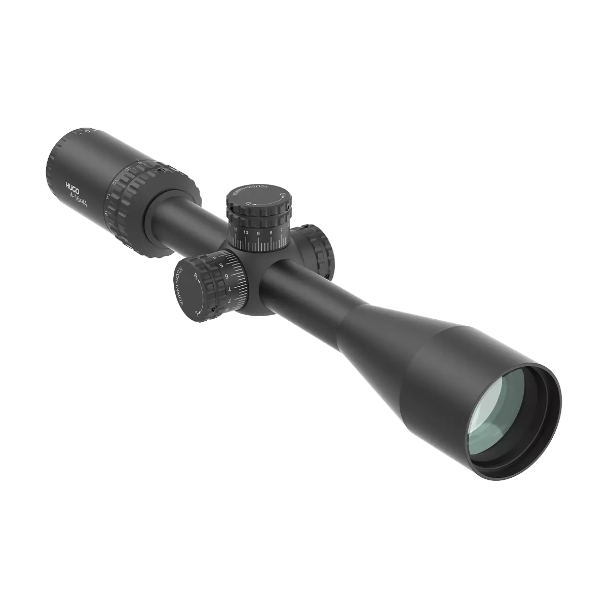 Vector Optics Hugo 4-16x44 SFP SCOL-29 Zielfernrohr mit verstellbaren Türmen und großem Objektiv für hohe Zielgenauigkeit bei der Jagd.